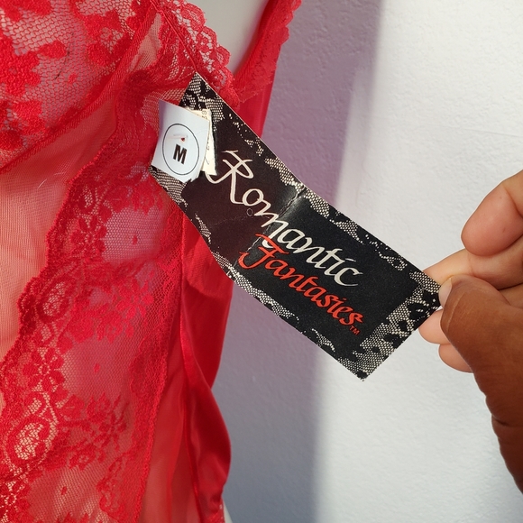 Vintage 80s Red Sheer Deadstock Camisole - Picture 6 of 8